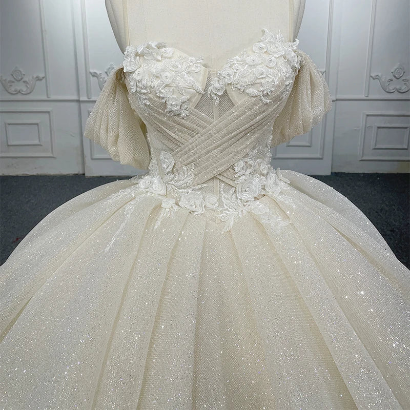 Romantic Wedding Dress 2023 Organza Ball Gown Sweetheart Bride Dresses Wedding Appliques Pleat DY9995 Robe De Mariage nouveauté