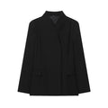 ETJ 2025 women's new fashion design three-dimensional cut high collar slim suit jacket & matching casual trousers