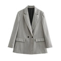 Willshela Women Fashion With Pockets Solid Double Breasted Blazer Vintage Long Sleeves Notched Neck Female Office Lady Outfits
