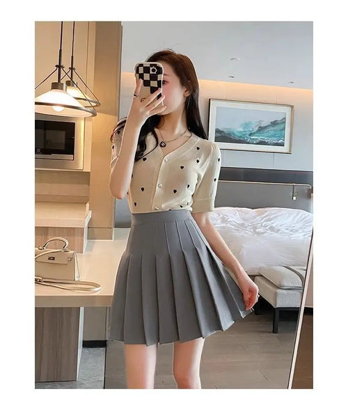 2024 Mujer Falda Blanca con Volantes: Falda de Verano de Cintura Alta con Cremallera para Estilo JK y Baile, Ropa Económica Tall
