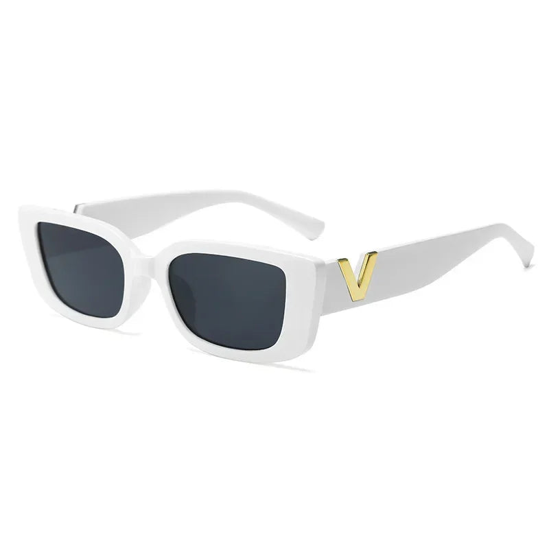 2025 New Retro Rectangle Sunglasses Women Brand Designer Vintage Small Frame Luxury V Sun Glasses Ladies Classic Black Square