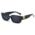 2025 New Retro Rectangle Sunglasses Women Brand Designer Vintage Small Frame Luxury V Sun Glasses Ladies Classic Black Square