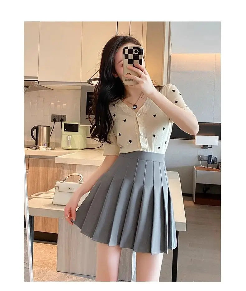 2024 Mujer Falda Blanca con Volantes: Falda de Verano de Cintura Alta con Cremallera para Estilo JK y Baile, Ropa Económica Tall