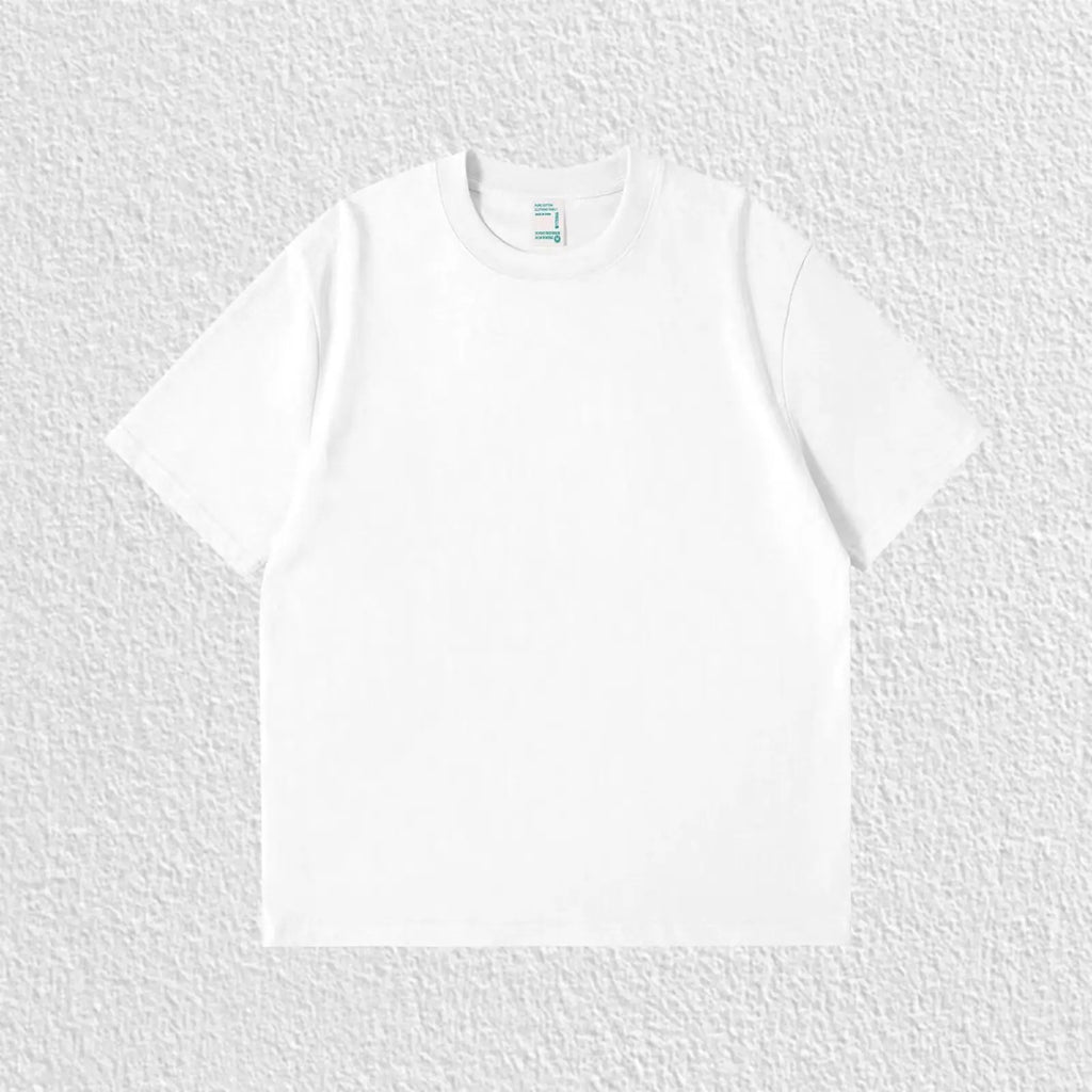 Pure White 260g Heavy T-shirt Men's Summer Pure Cotton Short-sleeved New Men's and Women's Streetwear
