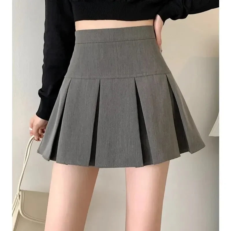 2024 Mujer Falda Blanca con Volantes: Falda de Verano de Cintura Alta con Cremallera para Estilo JK y Baile, Ropa Económica Tall