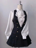 Harajuku Gothic Retro Chic Outfit Women Bubble Sleeve Shirt + Slim Vest + Short Cake Skirt New Vintage Fashion 3 Piece Suit 2025