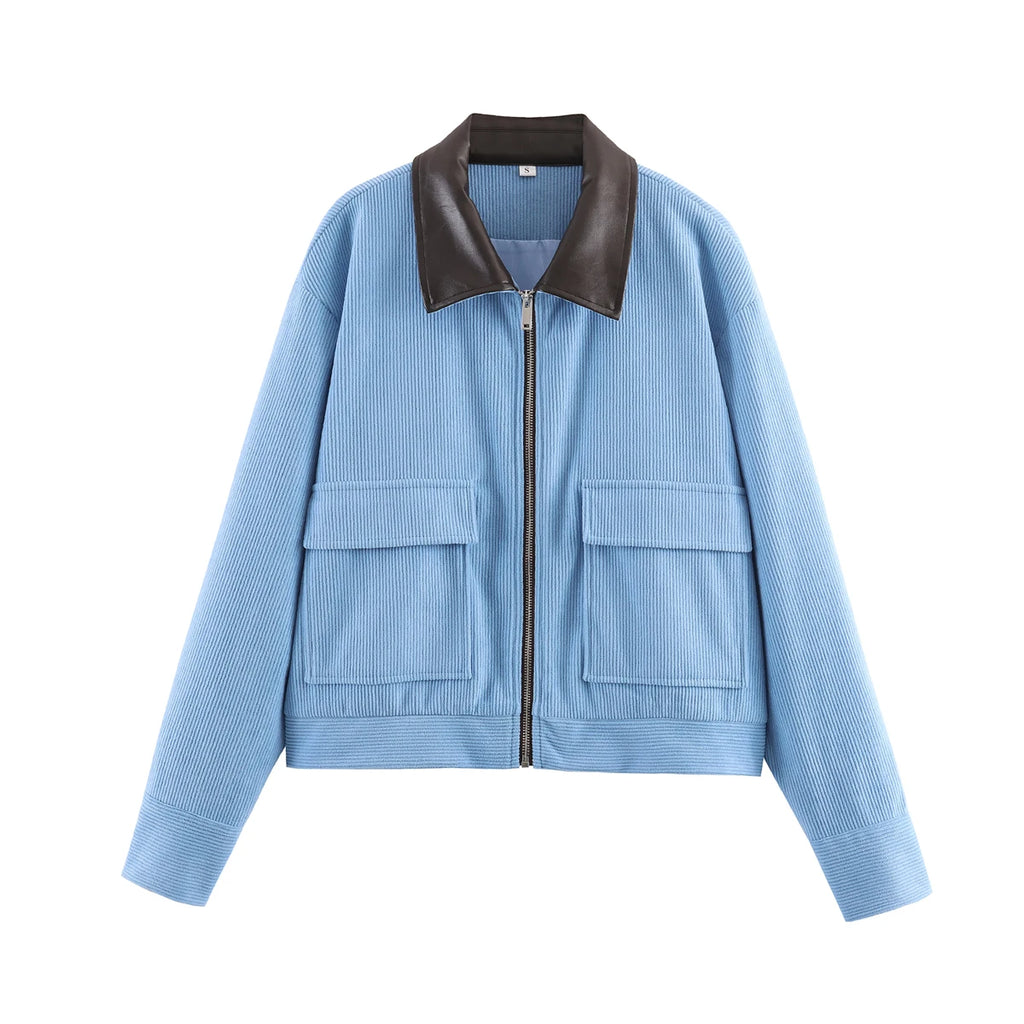 SLTNX Spring Pink Casual Jacket Women's Loose Fit Streetwear Front Zipper Pockets Lounge Wear Daily Outerwear