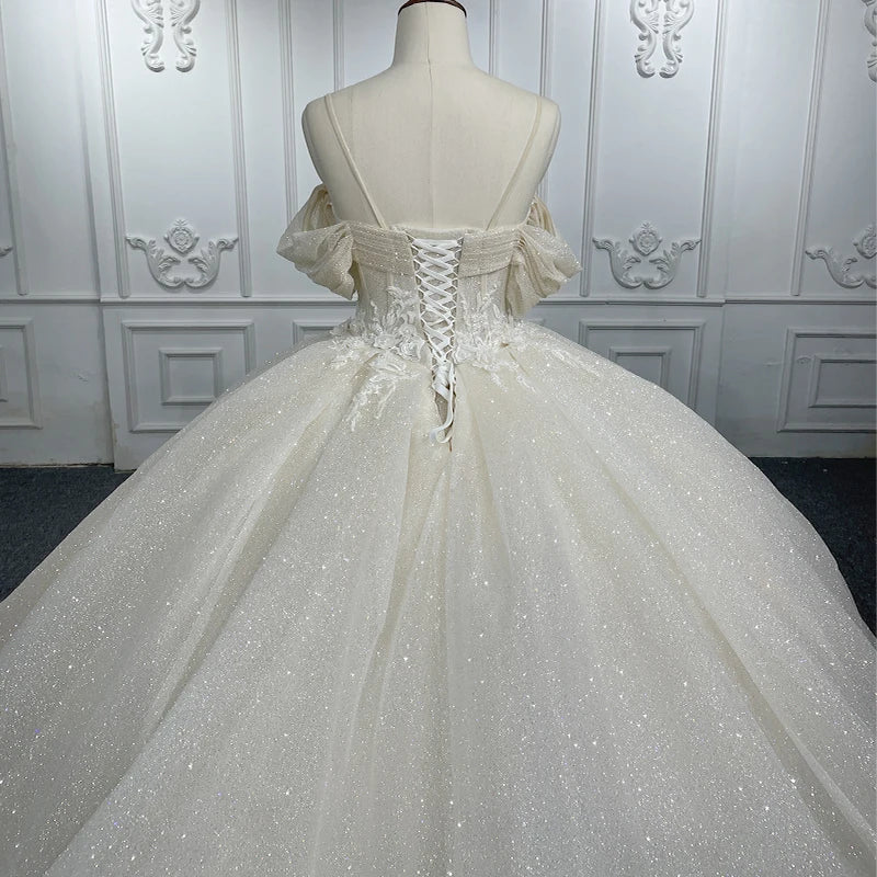 Romantic Wedding Dress 2023 Organza Ball Gown Sweetheart Bride Dresses Wedding Appliques Pleat DY9995 Robe De Mariage nouveauté