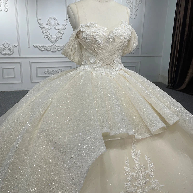 Romantic Wedding Dress 2023 Organza Ball Gown Sweetheart Bride Dresses Wedding Appliques Pleat DY9995 Robe De Mariage nouveauté