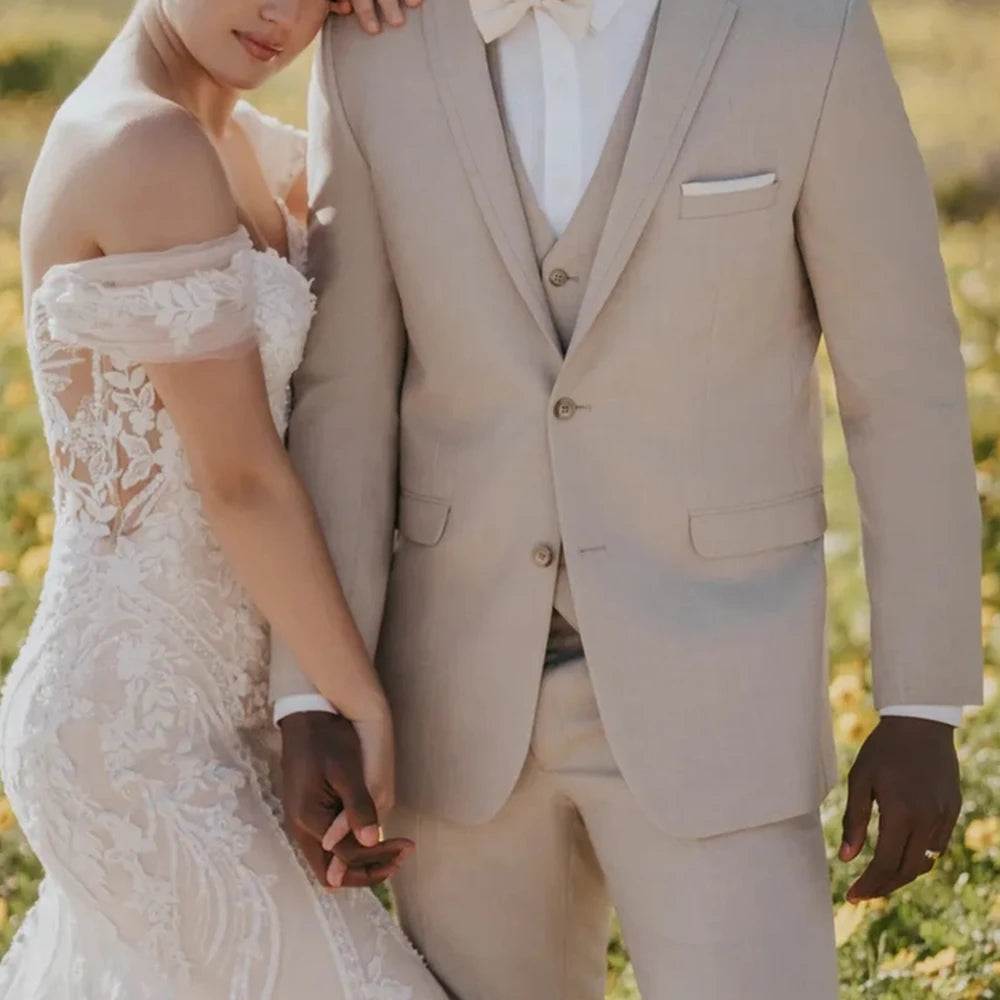 Mermaid Wedding Dresses for Princess Off Shoulder Zipper Ivory Bridal Gowns New 2024 Summer Champagne Strapless Vestido De Novia