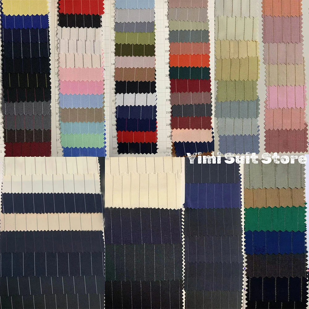 Yimi Luxury Check Plaid Double Breasted Suit for Men - Tailored Groom Wedding & Business Party Formal Outfit (Jacket + Pants)