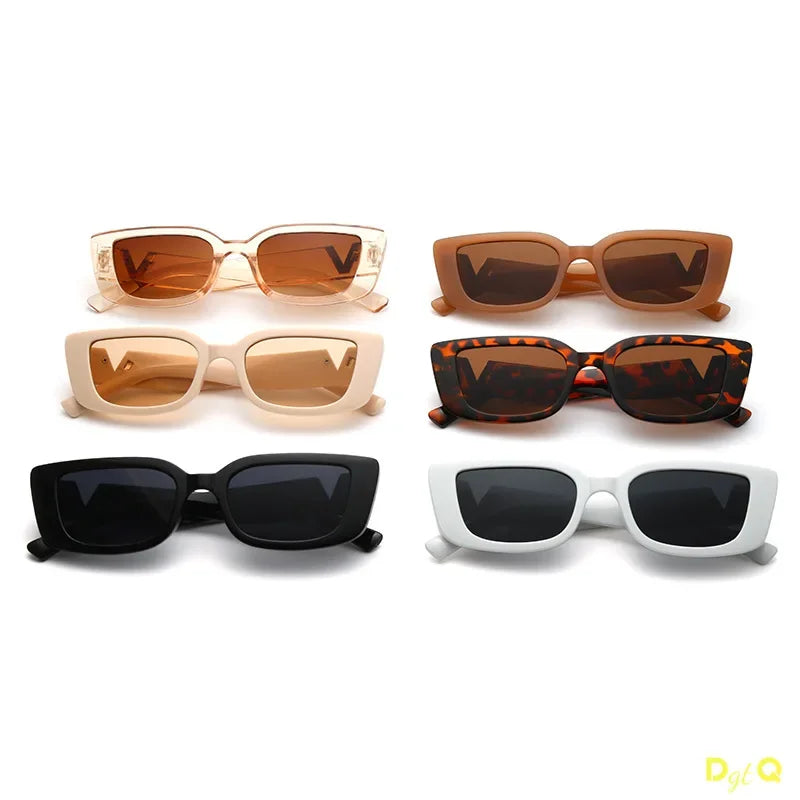 2025 New Retro Rectangle Sunglasses Women Brand Designer Vintage Small Frame Luxury V Sun Glasses Ladies Classic Black Square