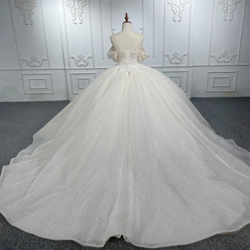 Romantic Wedding Dress 2023 Organza Ball Gown Sweetheart Bride Dresses Wedding Appliques Pleat DY9995 Robe De Mariage nouveauté